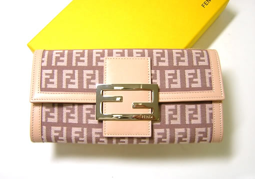 フェンディ ] 二つ折長財布（ピンク×ピンクベージュ） - F-877