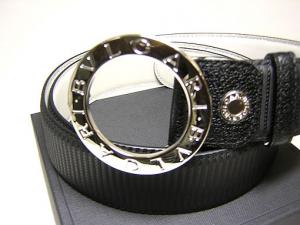 No.2 BVLGARI　ミレリゲ　BVLGARI BVLGARIバックルベルト（ブラック）