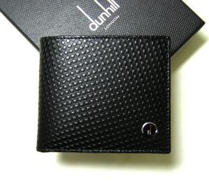 ダンヒル 旧ロゴ マイクロディーエイト 二つ折財布（ブラック 