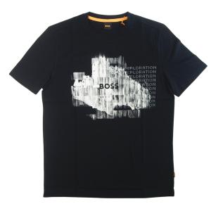 ヒューゴ・ボス Tシャツ 半袖 メンズ コットン Te Alien Regular fit エイリアン ブラック