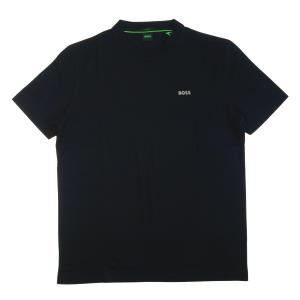 ヒューゴ・ボス Tシャツ 半袖 メンズ ストレッチコットン Regular fit BOSSロゴ ブラック