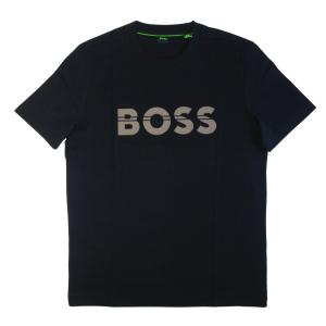 ヒューゴ・ボス Tシャツ 半袖 メンズ コットン Regular fit BOSSロゴアートワーク Tee 1 黒